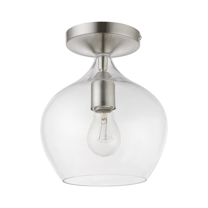 1 Light Brushed Nickel Semi-Flush