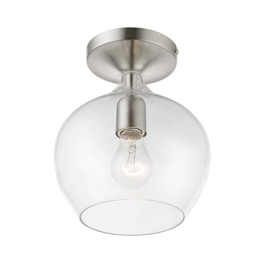 1 Light Brushed Nickel Semi-Flush