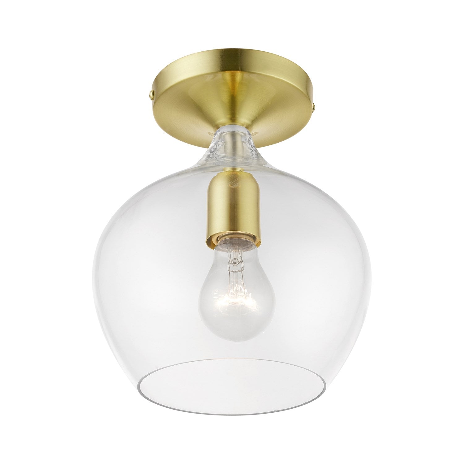 1 Light Satin Brass With Polished Brass Accent Semi-Flush