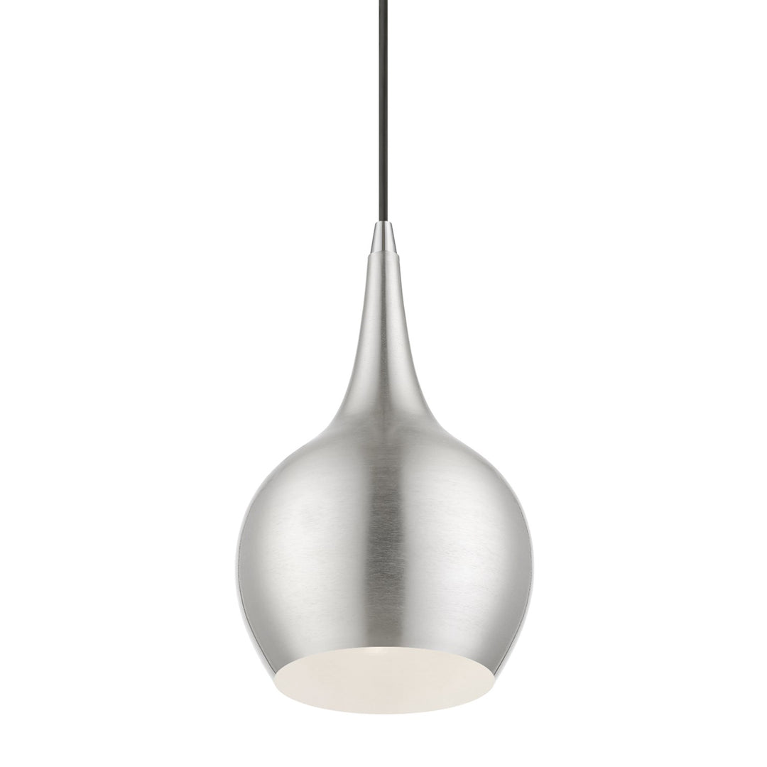 1 Light Brushed Nickel With Polished Chrome Accents Mini Pendant