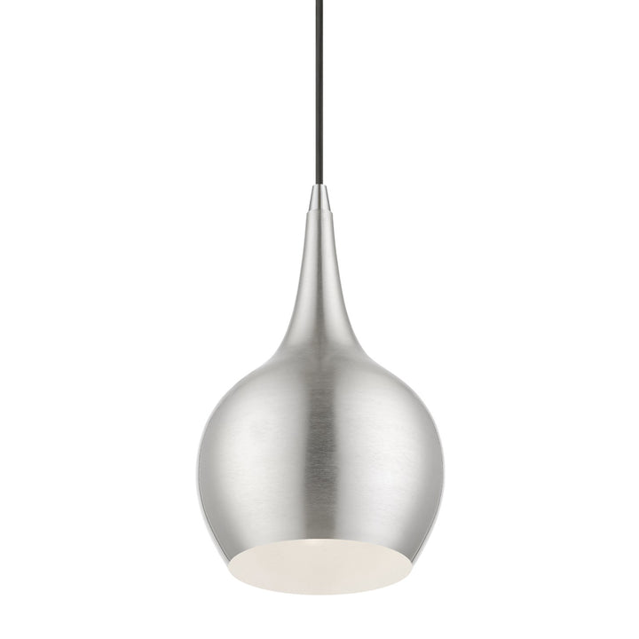 1 Light Brushed Nickel With Polished Chrome Accents Mini Pendant