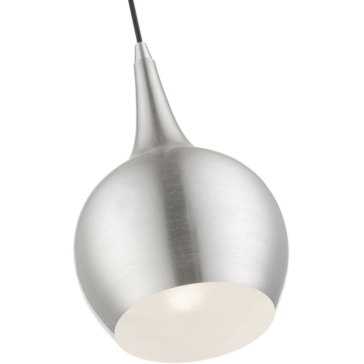 1 Light Brushed Nickel With Polished Chrome Accents Mini Pendant