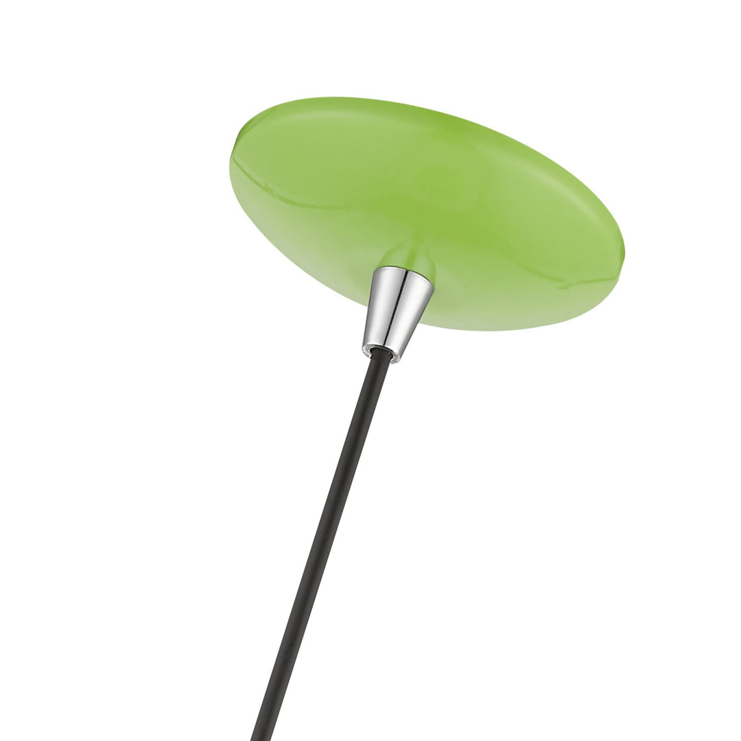 1 Light Shiny Apple Green With Polished Chrome Accents Mini Pendant