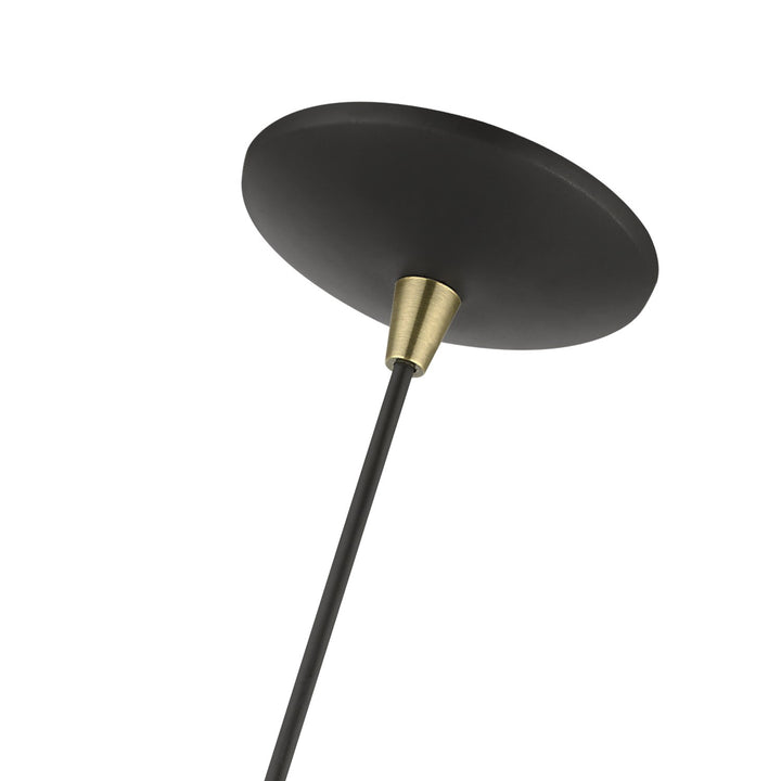 1 Light Black With Antique Brass Accents Mini Pendant