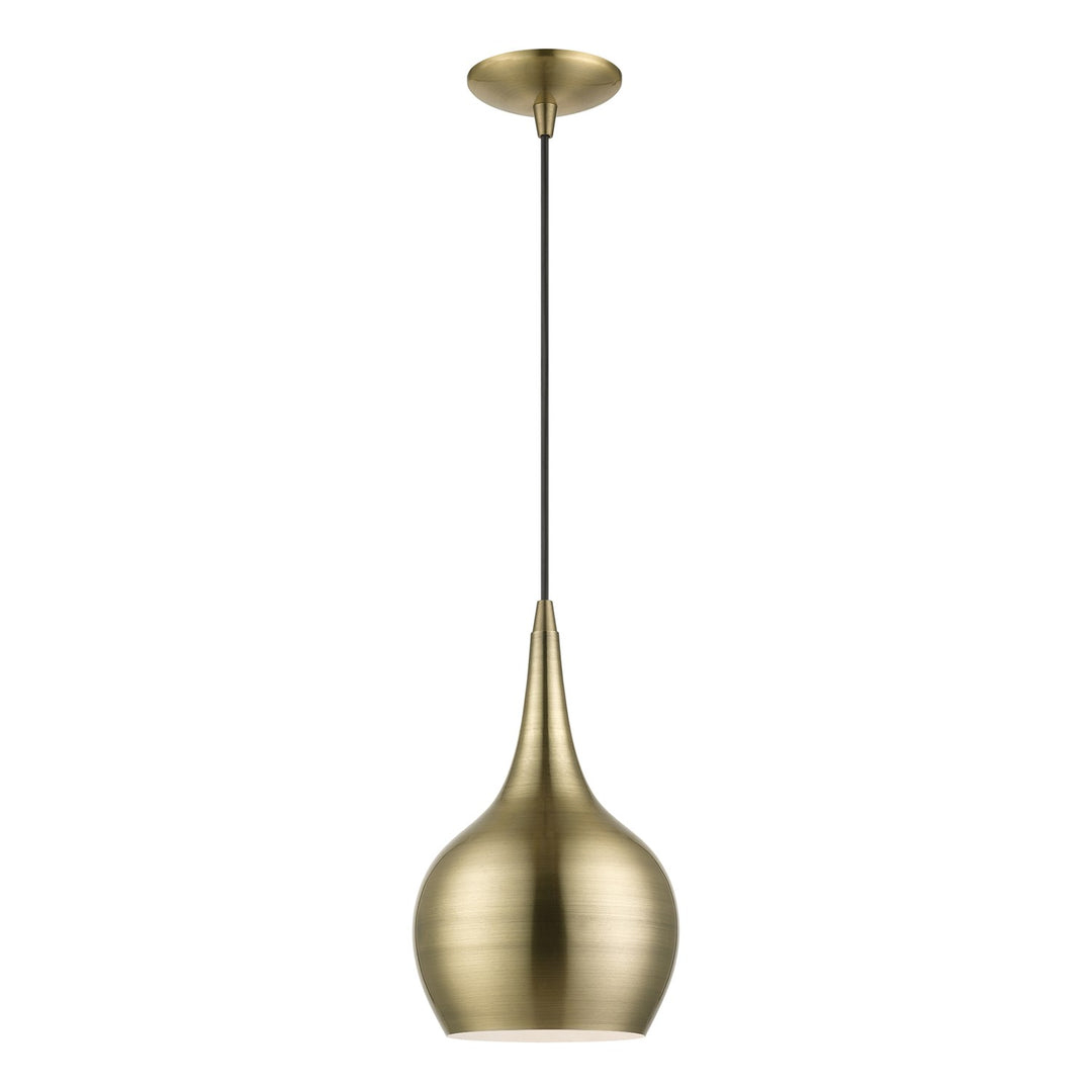1 Light Antique Brass Mini Pendant by Livex Lighting