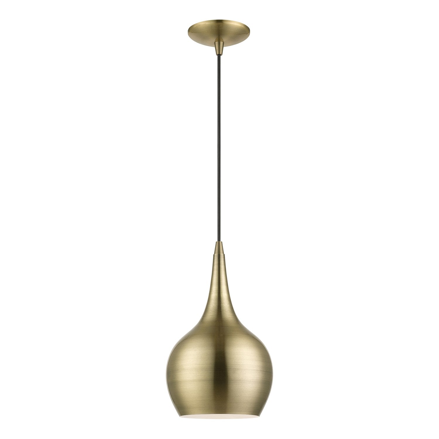 1 Light Antique Brass Mini Pendant by Livex Lighting