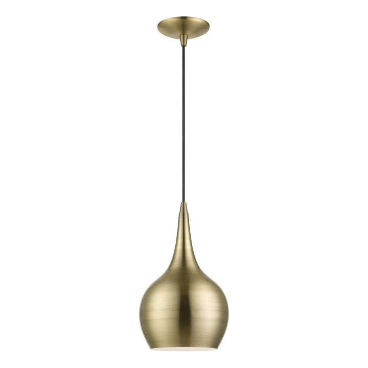 1 Light Antique Brass Mini Pendant by Livex Lighting