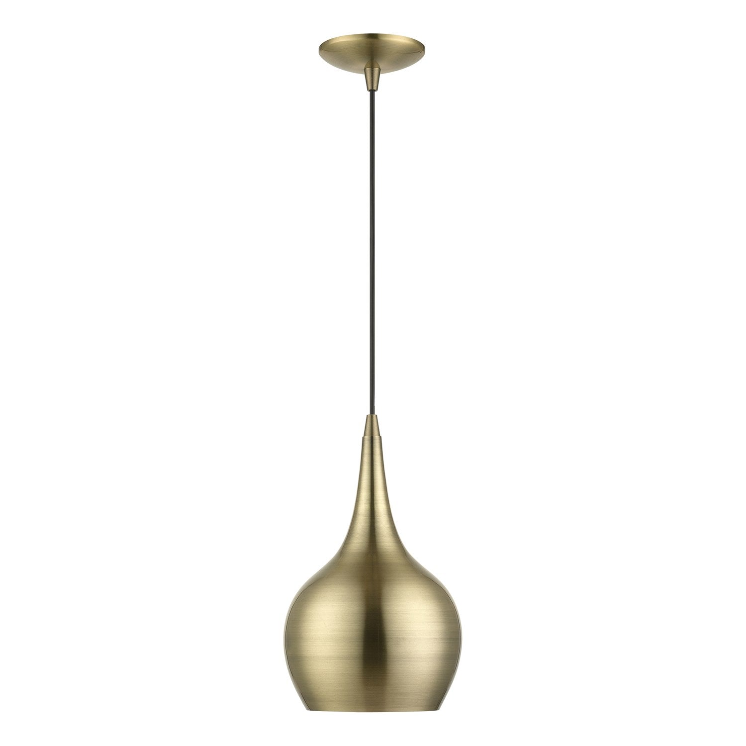1 Light Antique Brass Mini Pendant