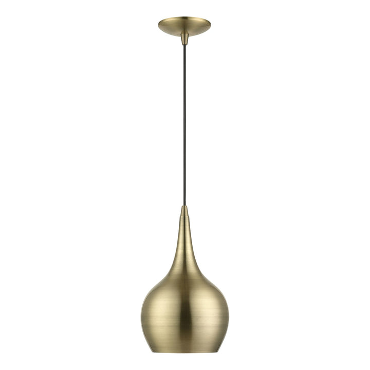 1 Light Antique Brass Mini Pendant