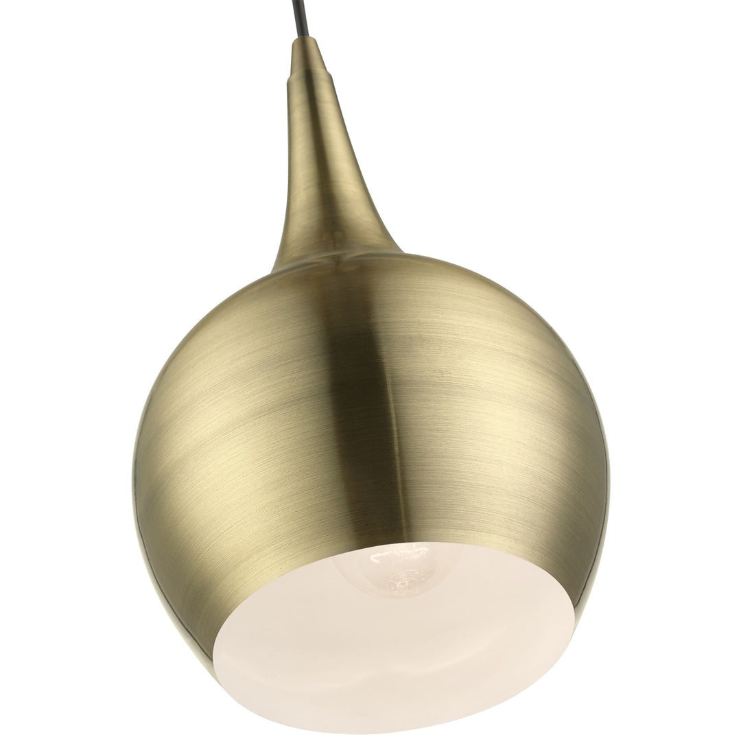 1 Light Antique Brass Mini Pendant