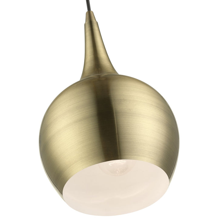 1 Light Antique Brass Mini Pendant