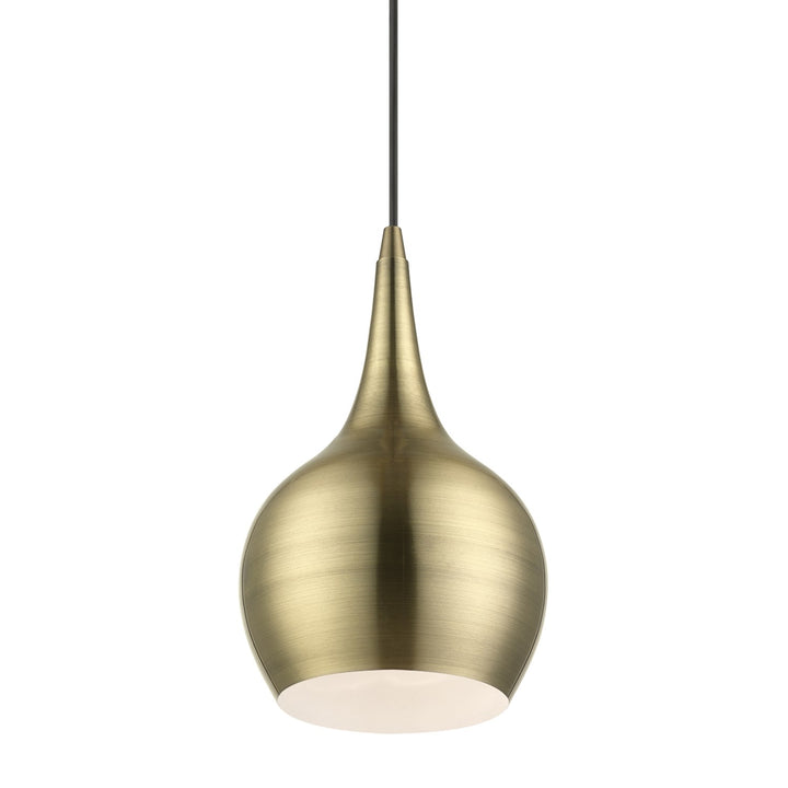1 Light Antique Brass Mini Pendant