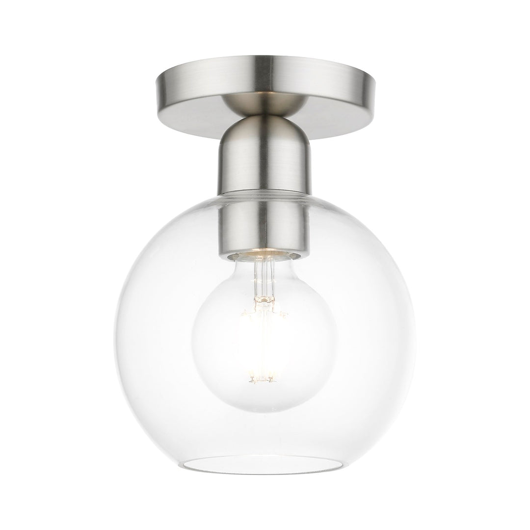 1 Light Brushed Nickel Sphere Semi-Flush by Livex Lighting