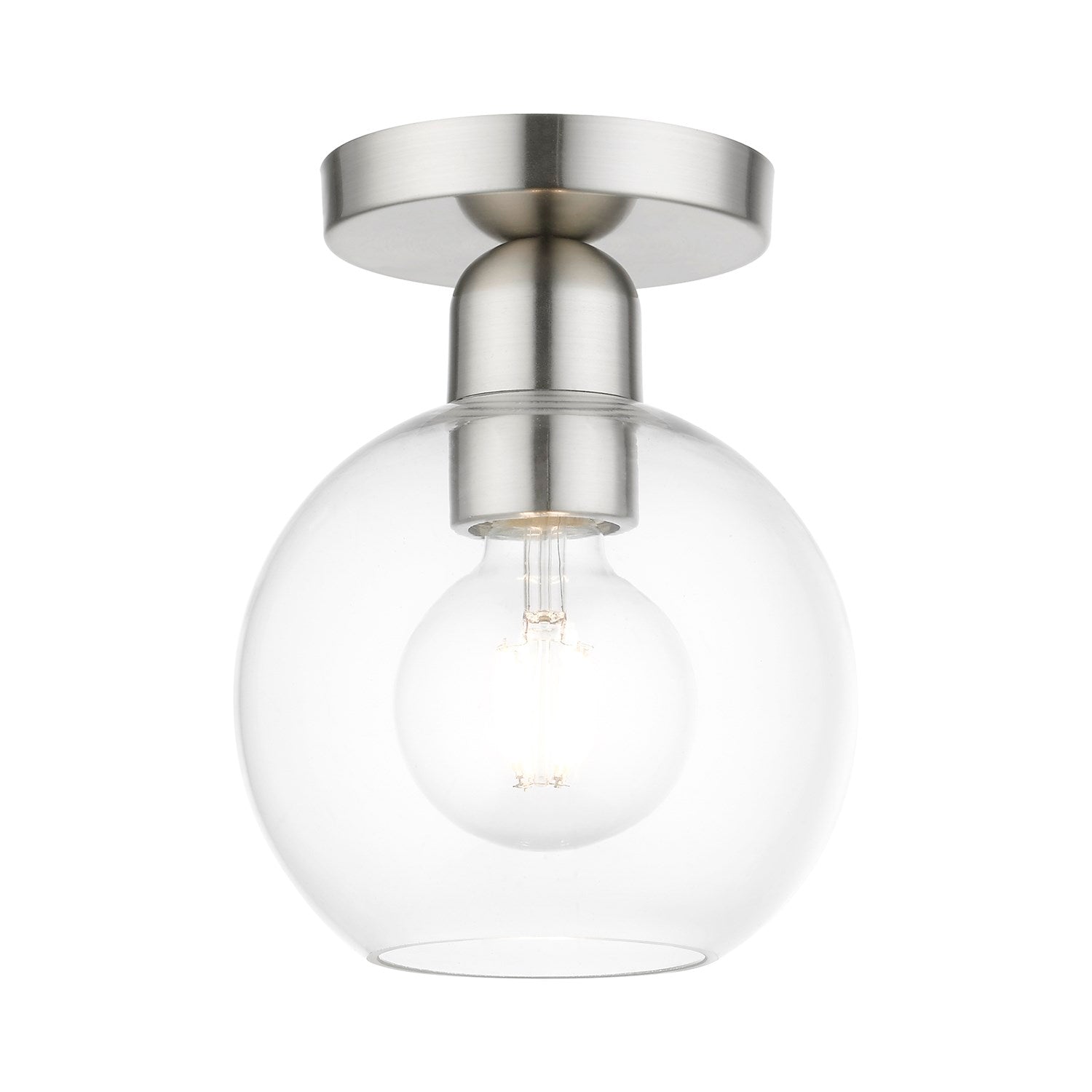 1 Light Brushed Nickel Sphere Semi-Flush by Livex Lighting