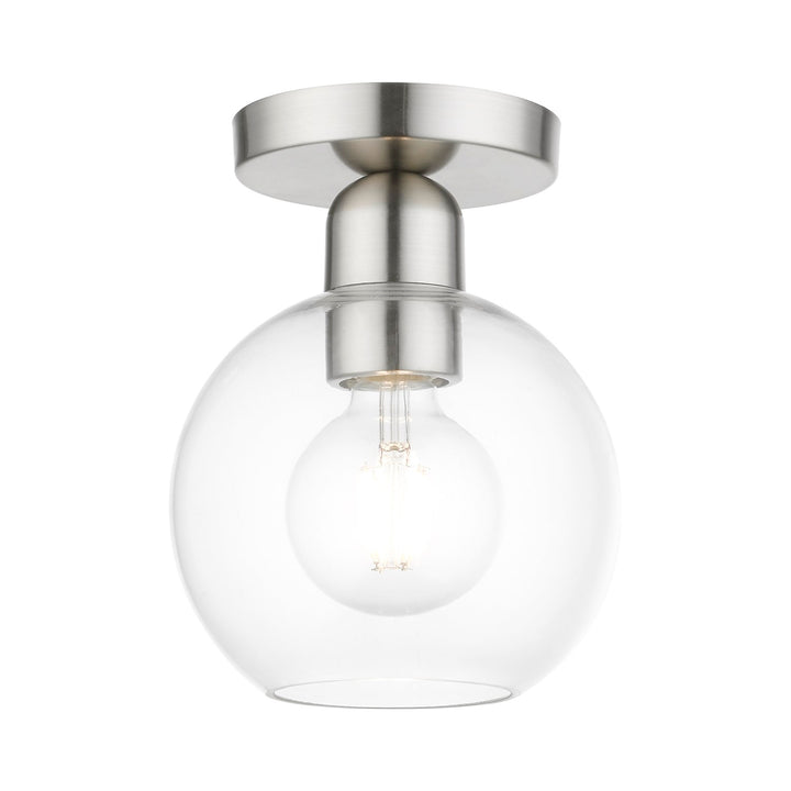 1 Light Brushed Nickel Sphere Semi-Flush by Livex Lighting
