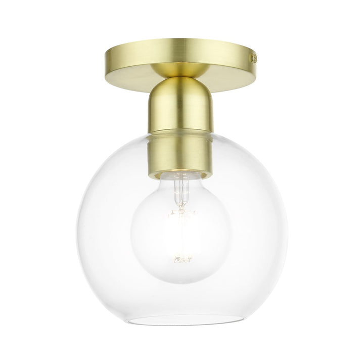 1 Light Satin Brass Sphere Semi-Flush by Livex Lighting