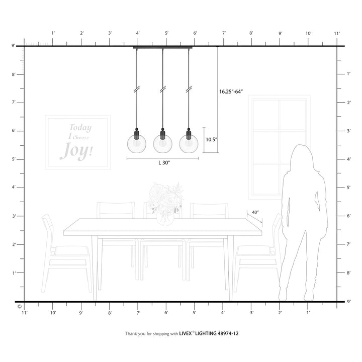 3 Light Satin Brass Sphere Linear Chandelier