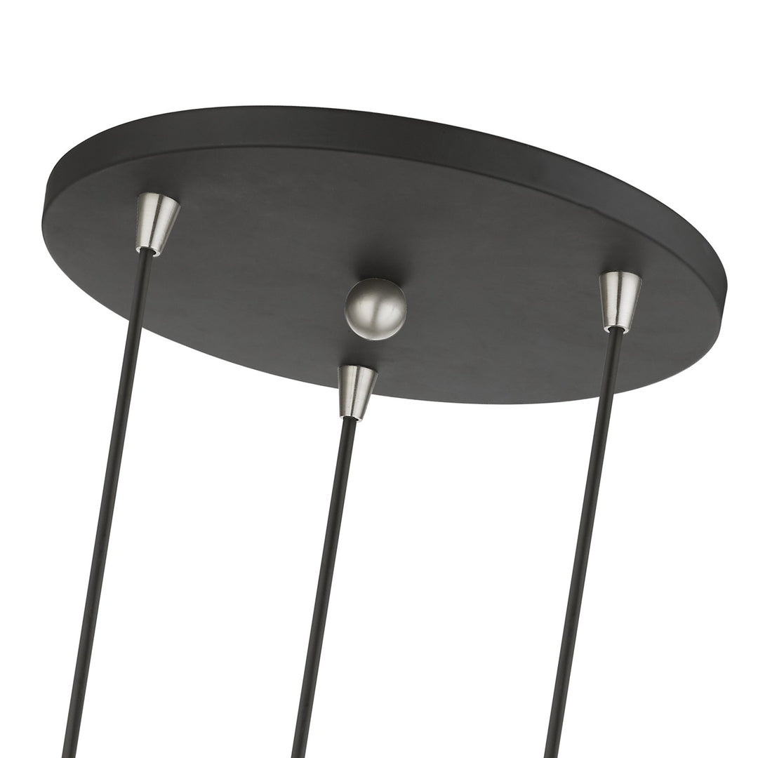 3 Light Black With Brushed Nickel Accents Sphere Multi Pendant