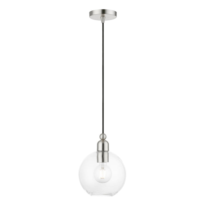 1 Light Brushed Nickel Sphere Pendant by Livex Lighting