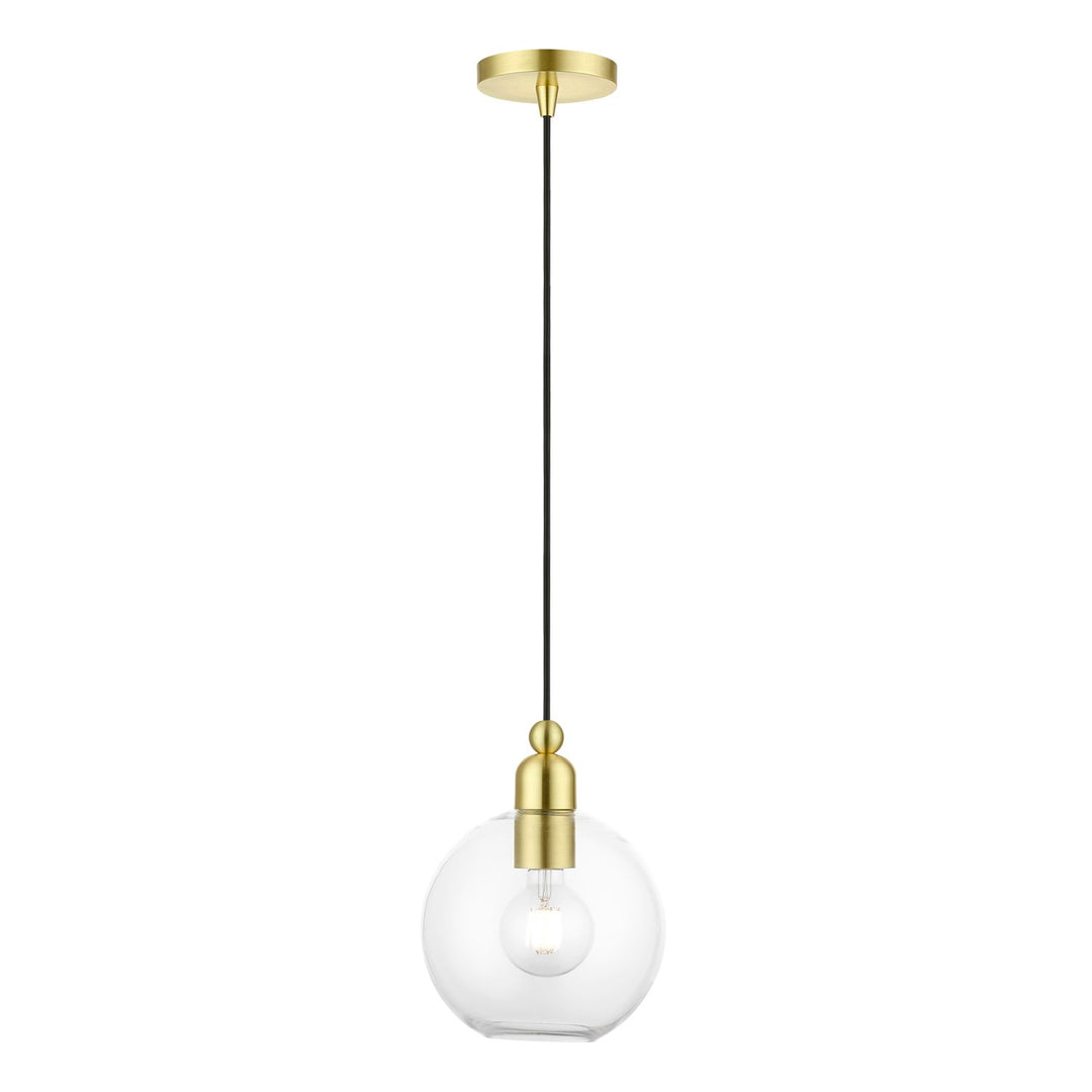 1 Light Satin Brass Sphere Pendant by Livex Lighting