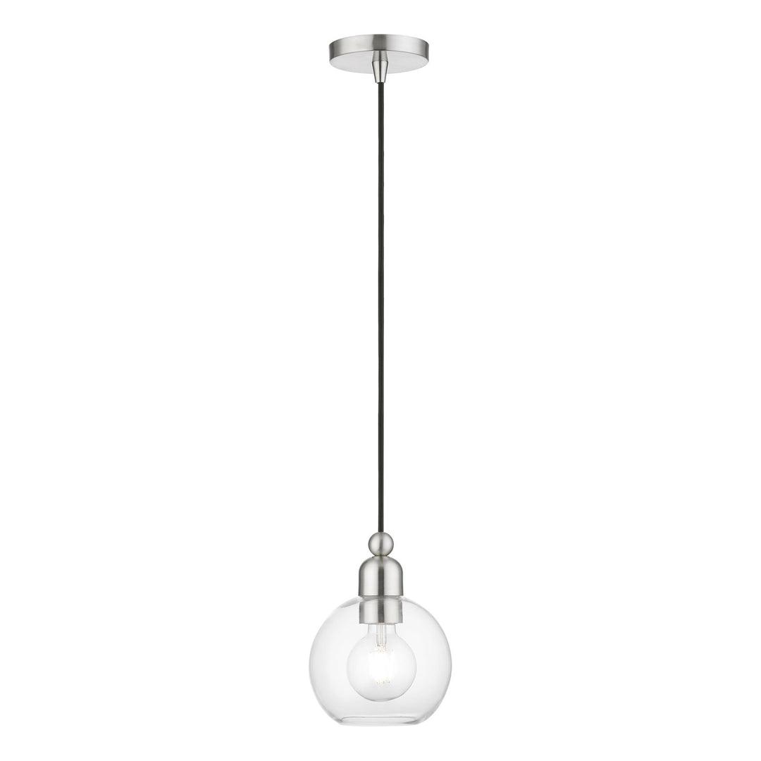 1 Light Brushed Nickel Sphere Mini Pendant by Livex Lighting
