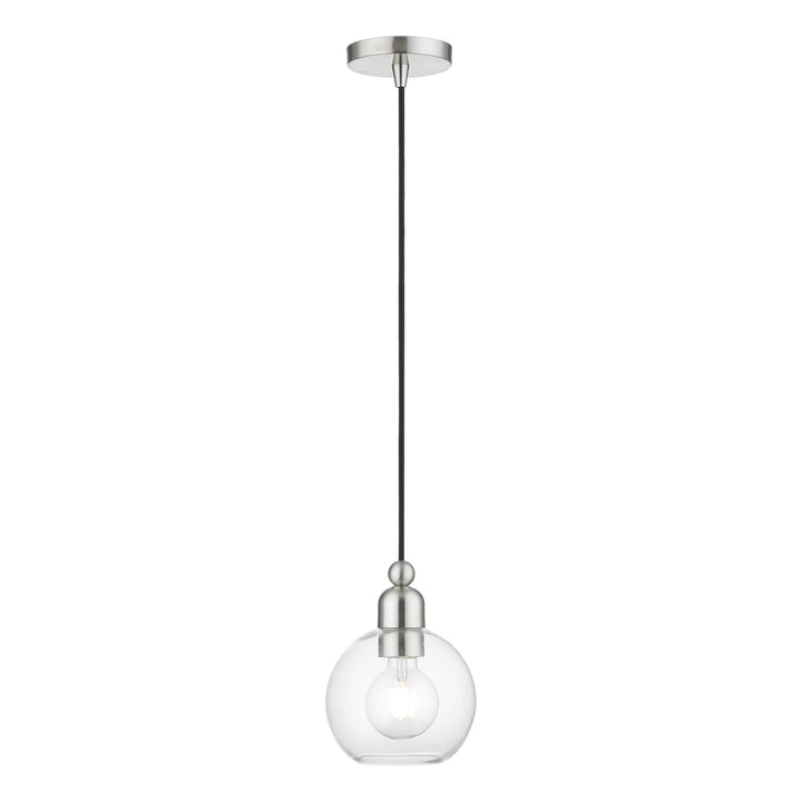 1 Light Brushed Nickel Sphere Mini Pendant by Livex Lighting