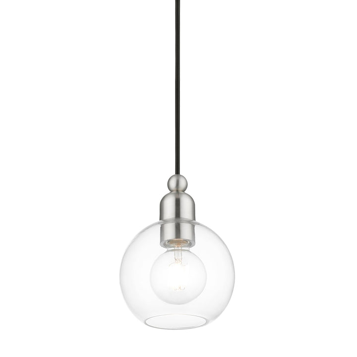 1 Light Brushed Nickel Sphere Mini Pendant