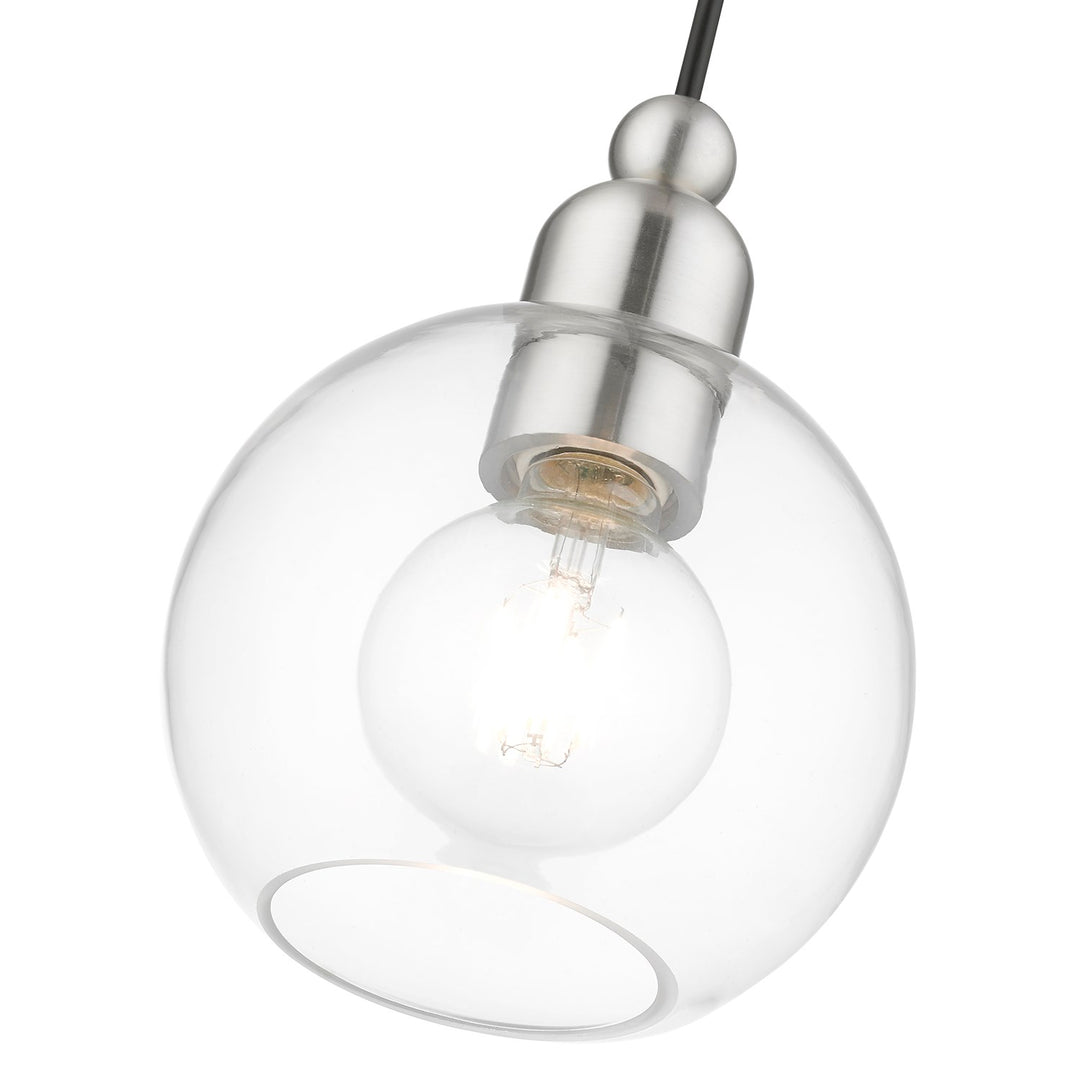 1 Light Brushed Nickel Sphere Mini Pendant