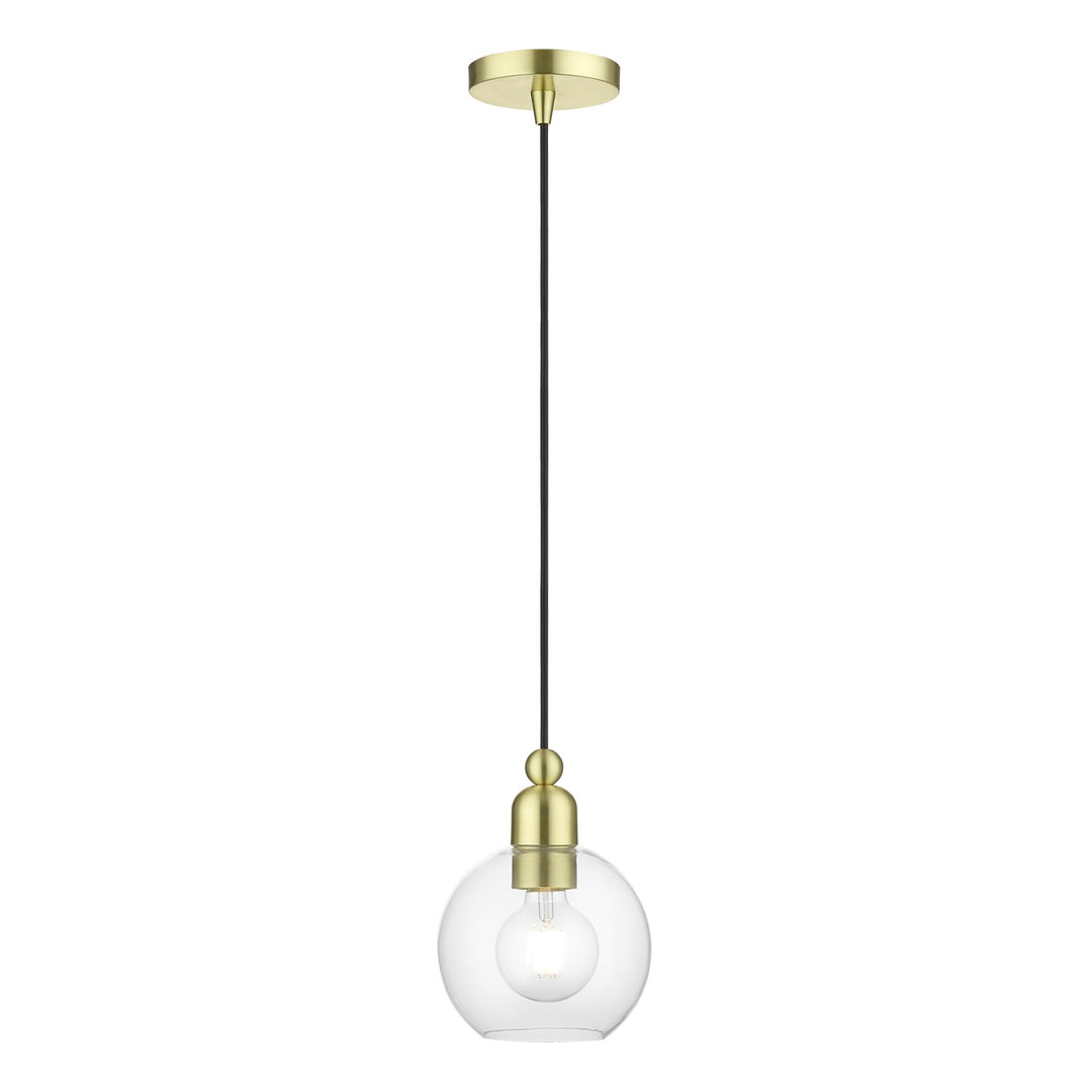 1 Light Satin Brass Sphere Mini Pendant by Livex Lighting