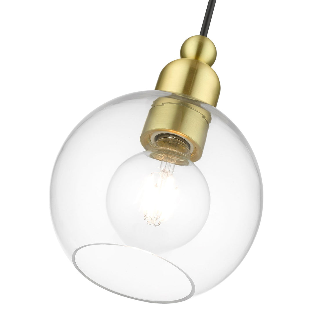 1 Light Satin Brass Sphere Mini Pendant