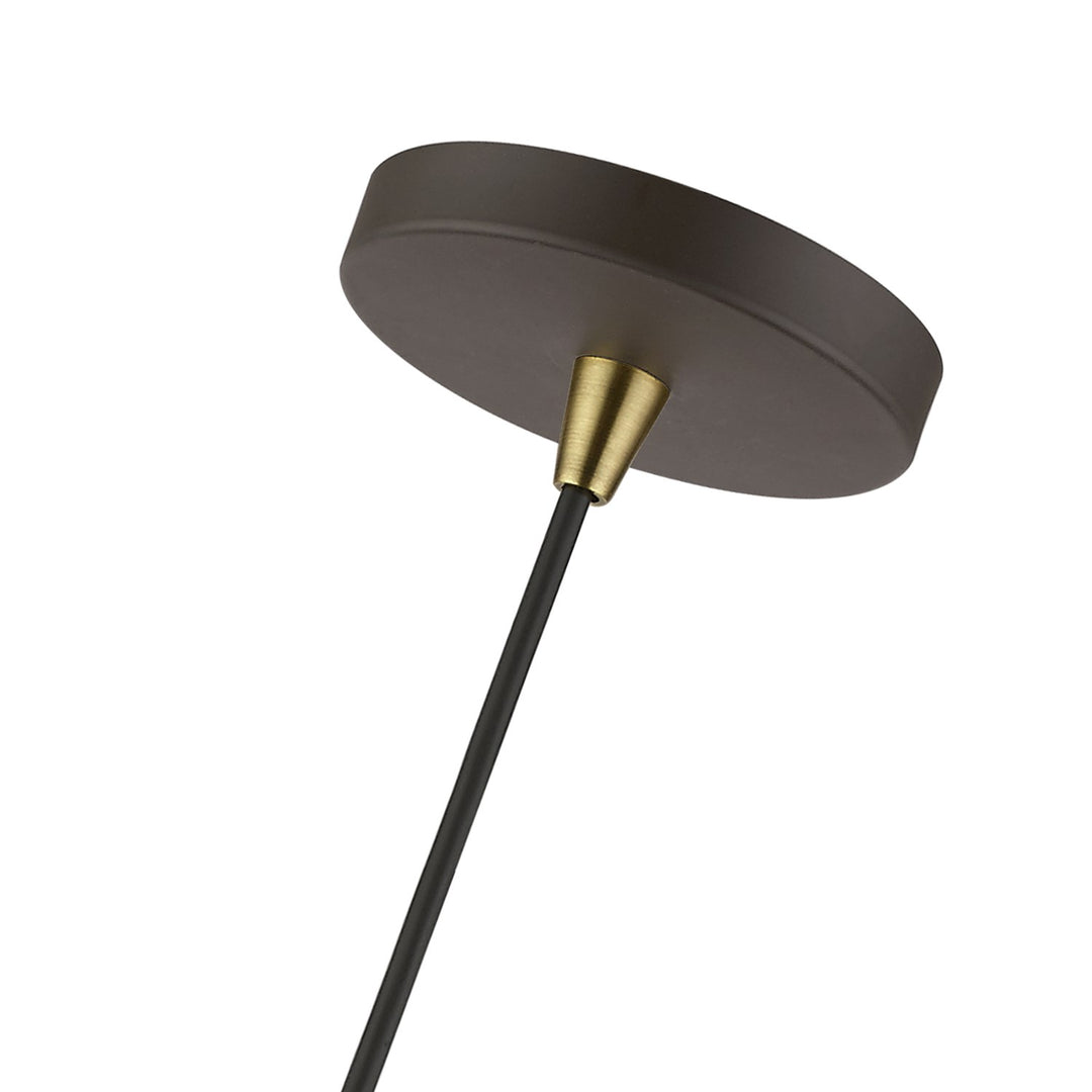 1 Light Bronze With Antique Brass Accents Sphere Mini Pendant
