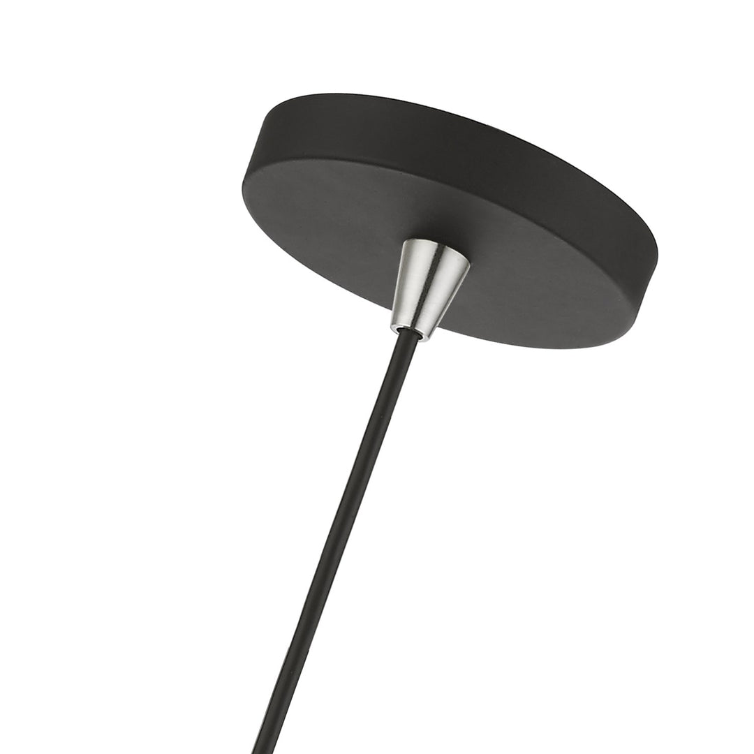 1 Light Black With Brushed Nickel Accents Sphere Mini Pendant