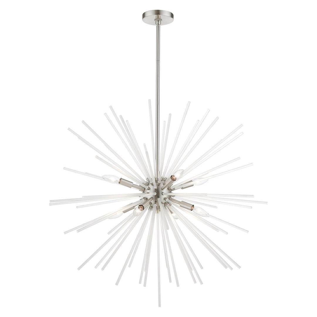 8 Light Brushed Nickel Large Foyer Chandelier by Livex Lighting
