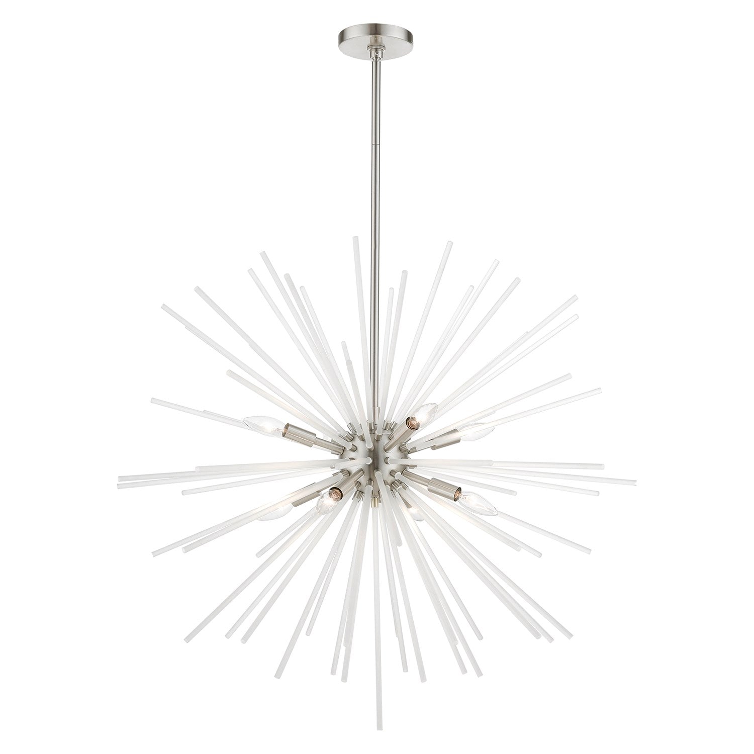 8 Light Brushed Nickel Large Foyer Chandelier by Livex Lighting