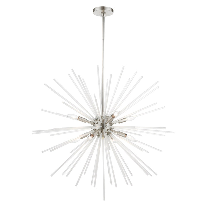 8 Light Brushed Nickel Large Foyer Chandelier by Livex Lighting
