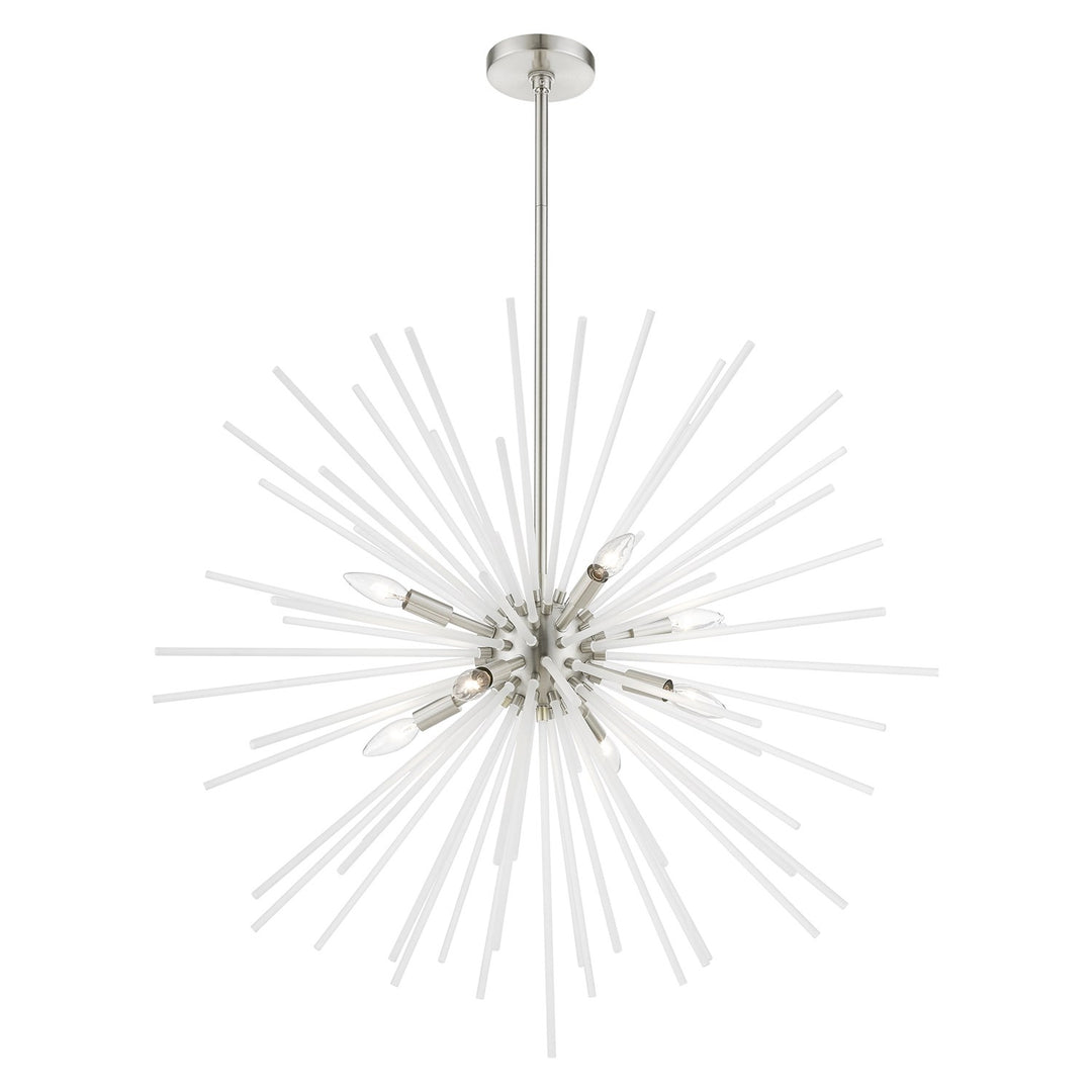 8 Light Brushed Nickel Large Foyer Chandelier