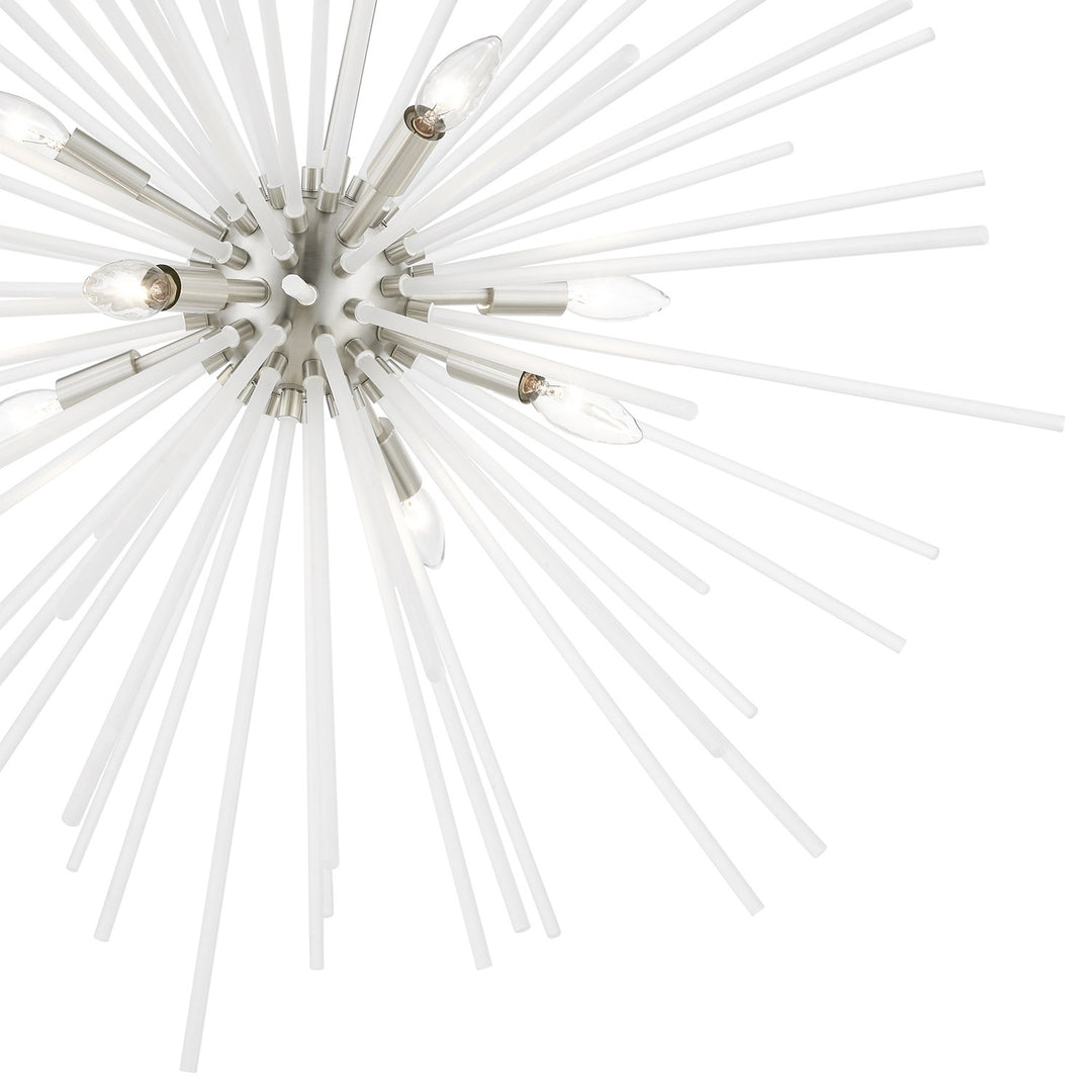 8 Light Brushed Nickel Large Foyer Chandelier