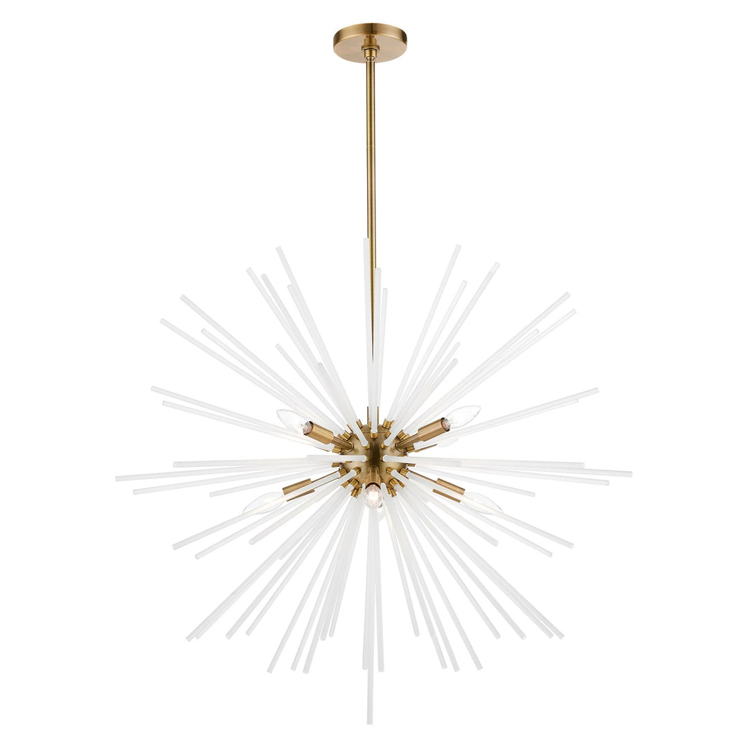 8 Light Antique Brass Large Foyer Chandelier by Livex Lighting