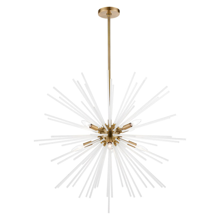 8 Light Antique Brass Large Foyer Chandelier by Livex Lighting