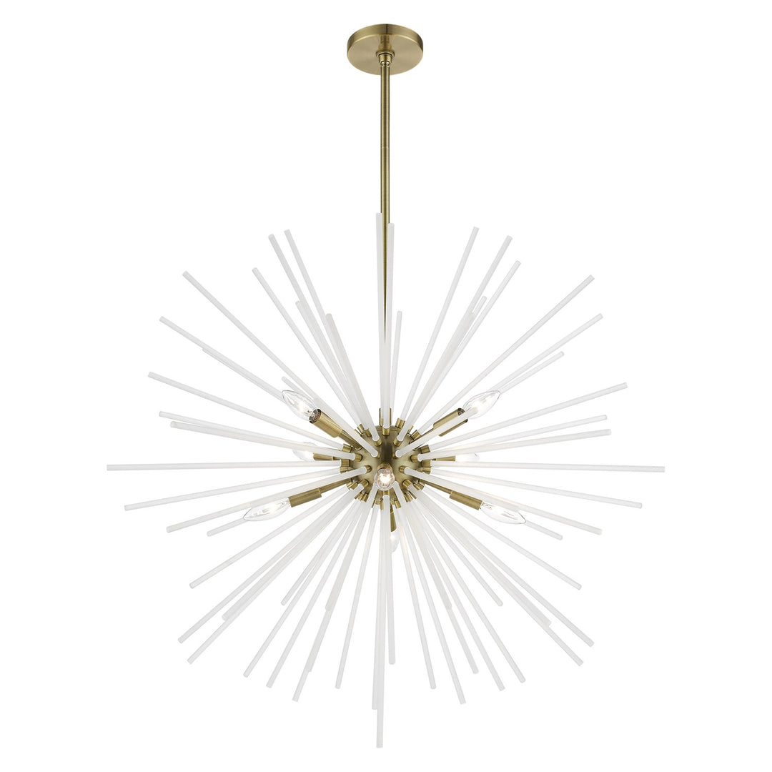 8 Light Antique Brass Large Foyer Chandelier