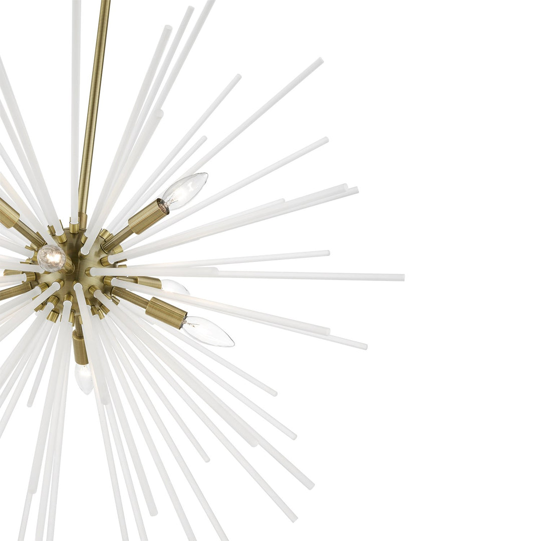 8 Light Antique Brass Large Foyer Chandelier