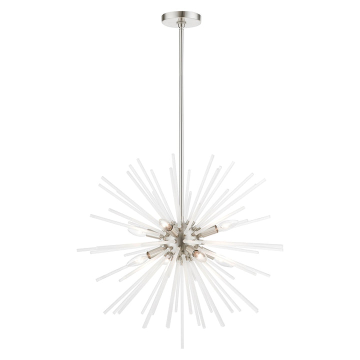 8 Light Brushed Nickel Pendant Chandelier by Livex Lighting