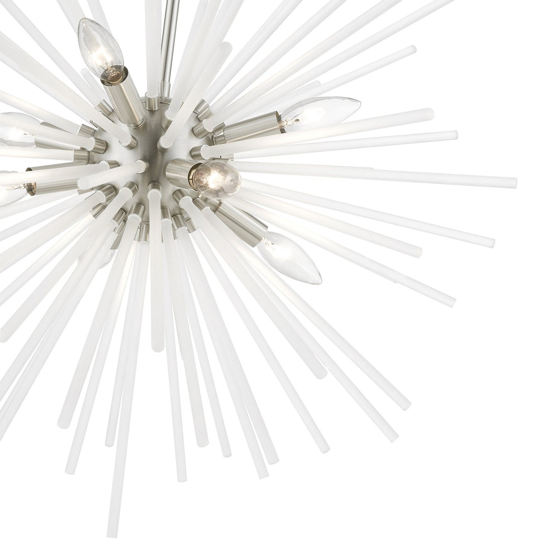 8 Light Brushed Nickel Pendant Chandelier