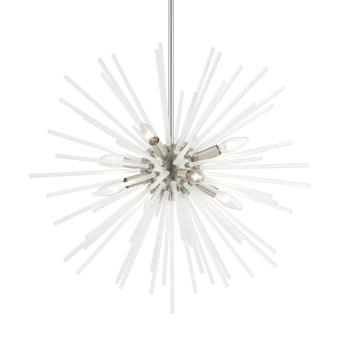 8 Light Brushed Nickel Pendant Chandelier