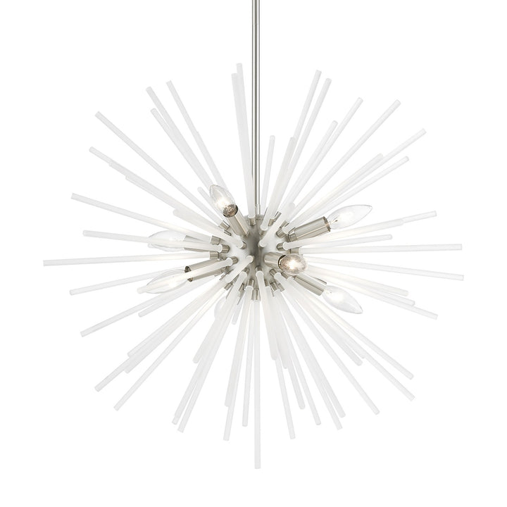 8 Light Brushed Nickel Pendant Chandelier