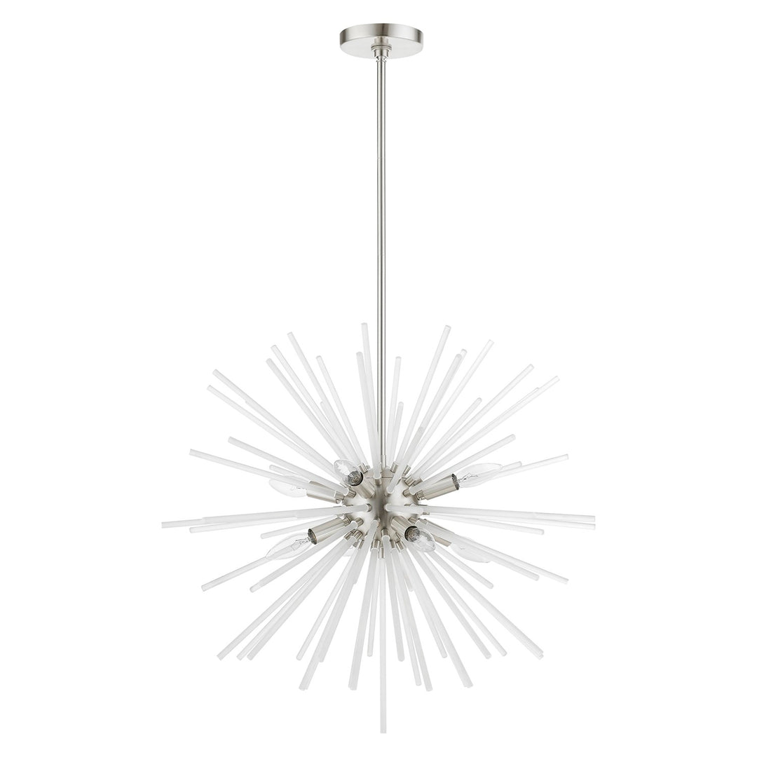 8 Light Brushed Nickel Pendant Chandelier