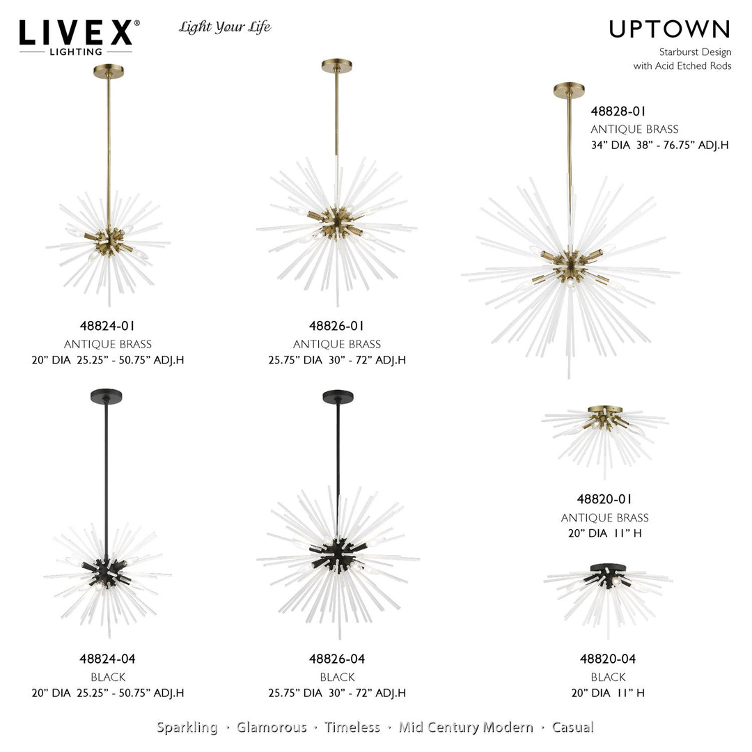 8 Light Black Pendant Chandelier