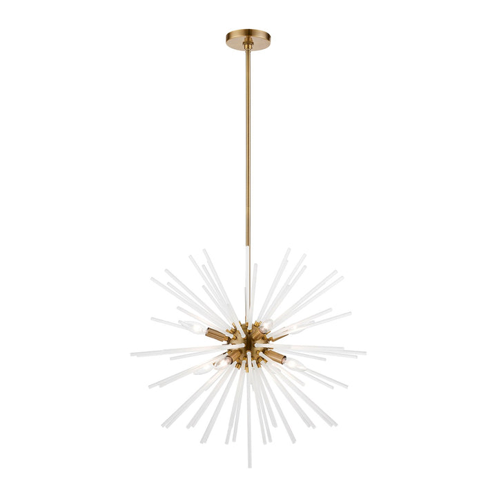 8 Light Antique Brass Pendant Chandelier by Livex Lighting