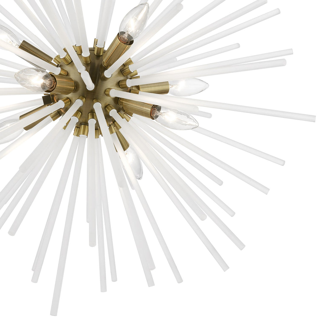 8 Light Antique Brass Pendant Chandelier