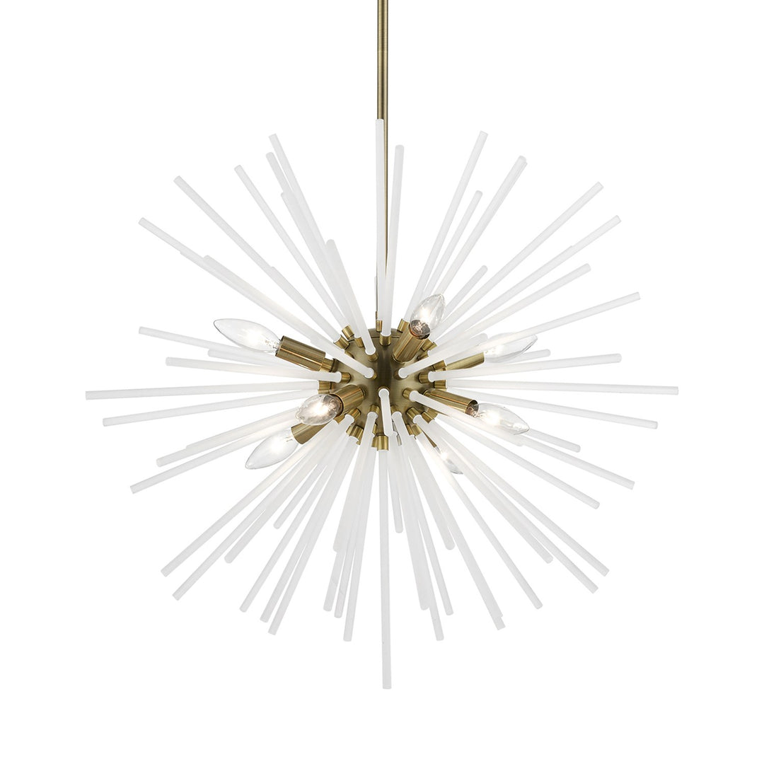 8 Light Antique Brass Pendant Chandelier